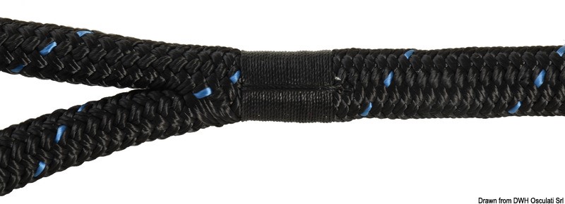 OSCULATI Cima Di Ormeggio Nera, 20mm X 8m, In Poliestere 3 Trefoli Con Redancia, Per Barche