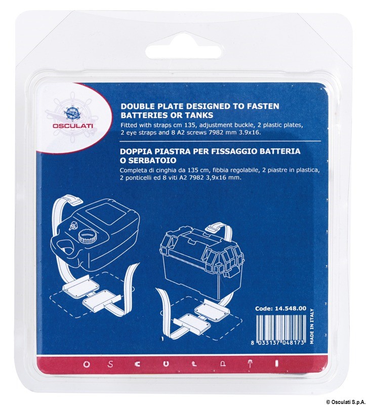 Piastra Fissa Doppia Osculati Per Batteria/Serbatoio - Accessorio Nautico Robusto - Foto 11