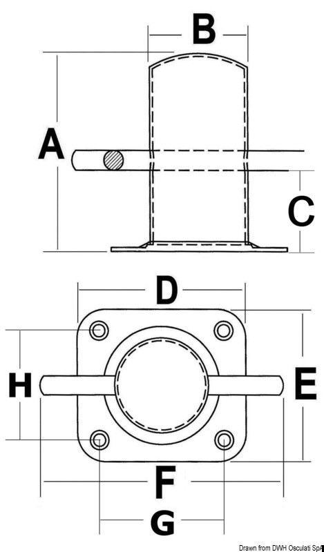 40.137.05 Bitta Inox Nordik 310 Mm Larga Osculati