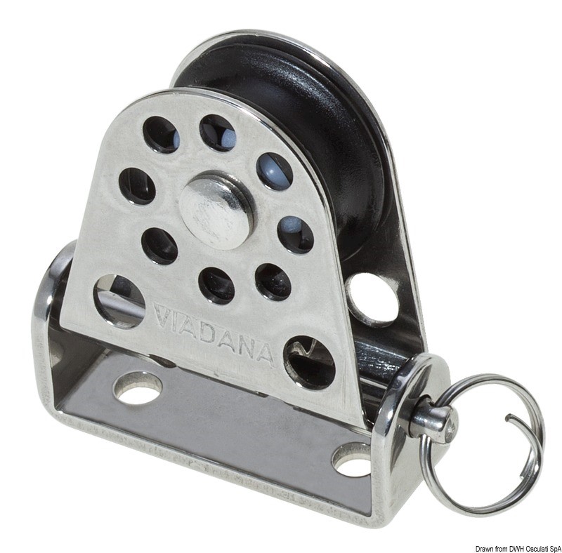 Puleggia In Delrin Con Cuscinetti A Sfere Inox - Diametro 44 Mm, Foro 14 Mm - Ricambio Osculad 55.244.05