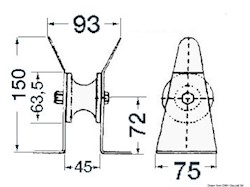 Musone di prua inox 45 mm