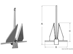 Ancora tipo Danforth 15 kg