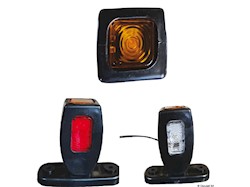 Fanale ingombro LED base piana 3 funz. corpo gomma