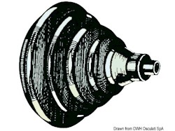 Ghiera passacavi ABS nero con soffietto