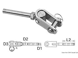 Termin. inox forc.snod. Ø 3mm