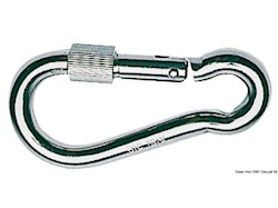 Moschettone in acciaio inox con ghiera di fermo a vite