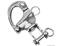 Moschettone in acciaio inox con grillo girevole per spinnaker, drizze ed usi vari