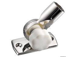 Basetta inox regolabile con pomello bianco