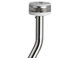 Asta luminosa completa di fanale di fonda Evoled 360° - Versione angolata ed estraibile con basetta inox fissaggi in piano