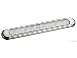 Plafoniera lineare in finitura inox AISI 316