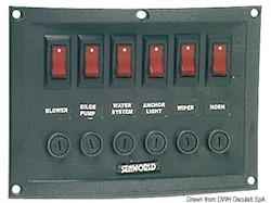 Pannello 6 interruttori orizzontale