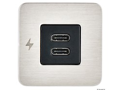 Presa USB doppia C+C SCANSTRUT TILE inox