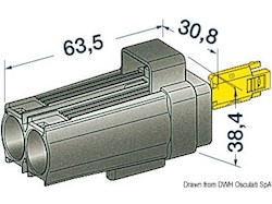 Connettore stagno 2 poli maschio