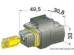 Connettore stagno 2 poli femmina