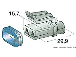 Connettore stagno femmina 2 poli