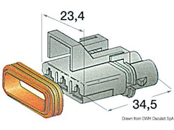 Connettore stagno femmina 3 poli