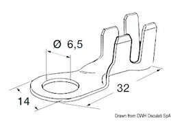 Terminale ad occhiello in rame zincato
