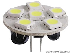 Lampadina 6 LED G4 Ø 24 mm attacco posteriore