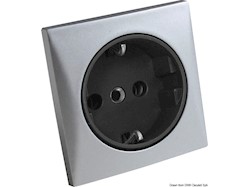 Presa AC 220 V tipo Schuko satinata