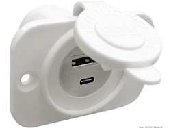 Presa incasso doppia USB Type-A + Type-C bianca