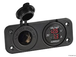 Voltmetro/Amperometro digitale e presa 12 V
