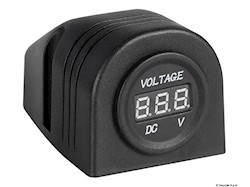 Voltometro digitale e prese corrente con montaggio su piano