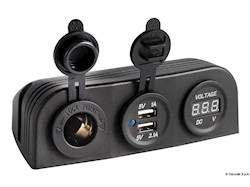 Voltmetro digitale con presa corrente e USB