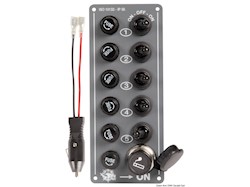 Pannello 5 interruttori + presa accendino