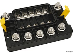 MIDI 5x Fuse Block w/Sealed Cover, M8 Inputs/Outputs, Retail Pack