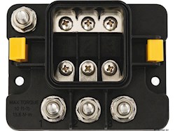 MIDI 3x Fuse Block w/Sealed Cover, M8 Inputs/Outputs, Retail Pack
