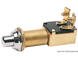 Pulsante stagno ottone cromato 15 x 25 mm