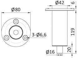 Basetta inox a incasso per 15.480.xx