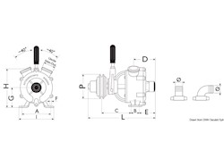 Pompa autoaspirante in bronzo con girante stellare a frizione meccanica a leva