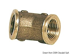 Gomito in ottone femmina/femmina a 45°