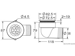 Scarico a pozzetto con flap antireflusso ø 1,5"