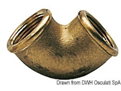 Gomito ottone femmina/femmina 3/8" x 1/2"