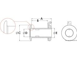 Scarico a mare ottone cromato 2"