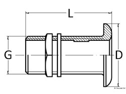 Scarico a mare ottone cromato 2"