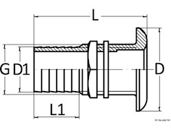 Scarico a mare ottone 2" x 56 mm