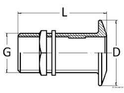 Scarico inclinato ottone 1" 1/4