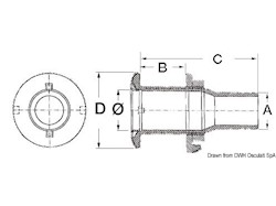 Scarico a mare inox 3/8" x 15 mm