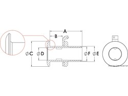 Scarico a mare ottone 2" x 56 mm