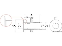 Scarico filo ottone cromato 3/4" x 24 mm