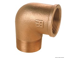 Gomito a 90° M-F in bronzo 3/8"