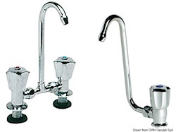 Rubinetto con becco snodato in ottone cromato