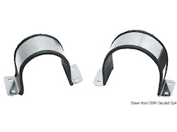 Cavallotto gommato in acciaio inox per tubi singoli