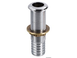 Scarico a mare con portagomma in ottone cromato