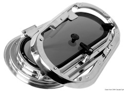 Oblò Bomar inox ovale 438 x 210 mm