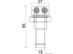Sfiato inox 19 mm dritto