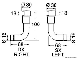 Sfiato ottone cromato 90° 16 mm sinistro